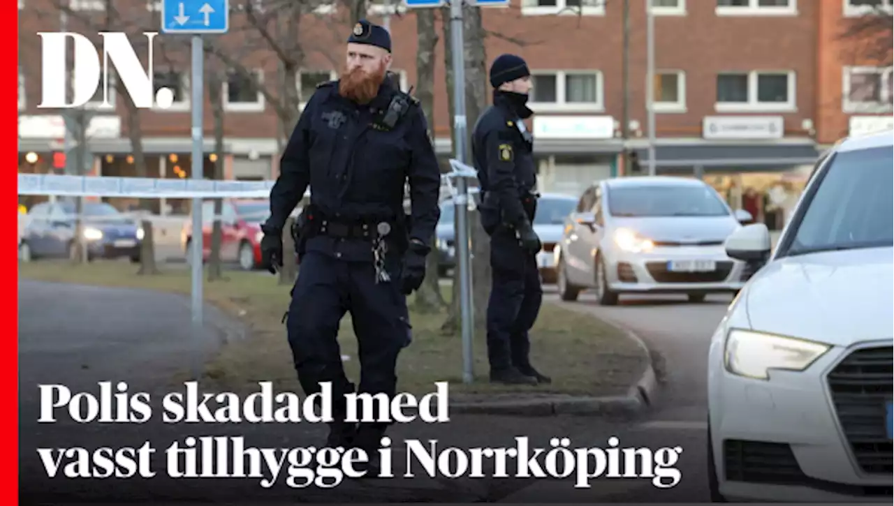 Polis skadad med vasst tillhygge i Norrköping