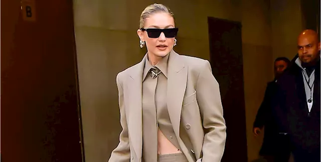 Gigi Hadid Brings Back the 80s in Sculptural Jacket on 'Jimmy