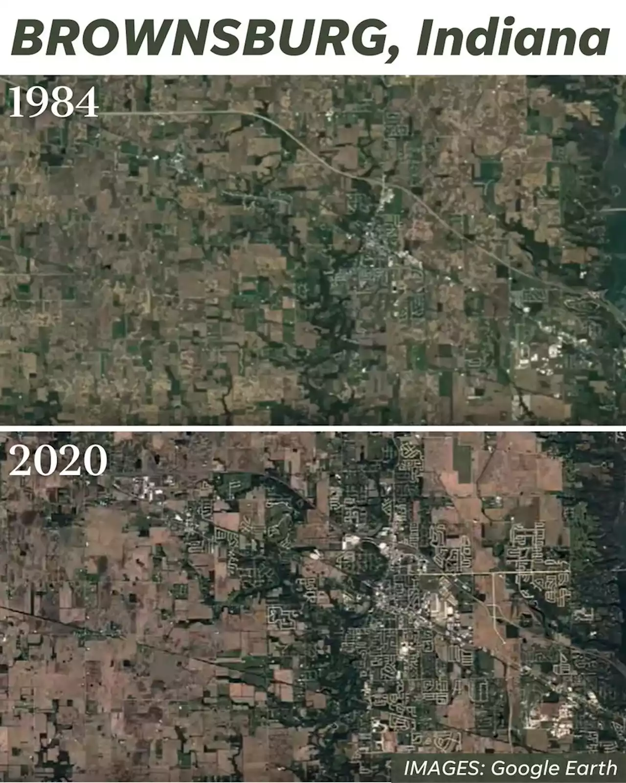 See how Indianapolis suburbs changed through these Google time-lapse satellite images