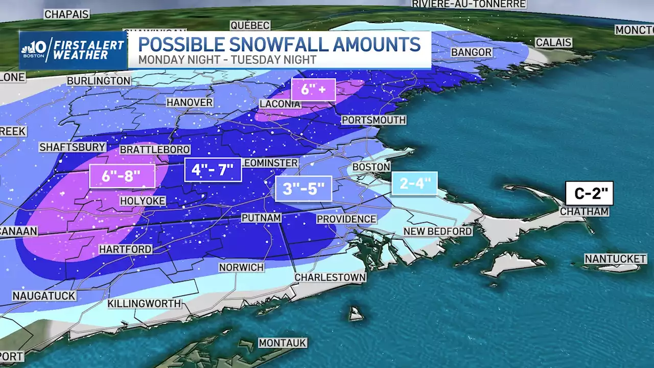 Updated Snowfall Totals for Tuesday's Big Winter Storm