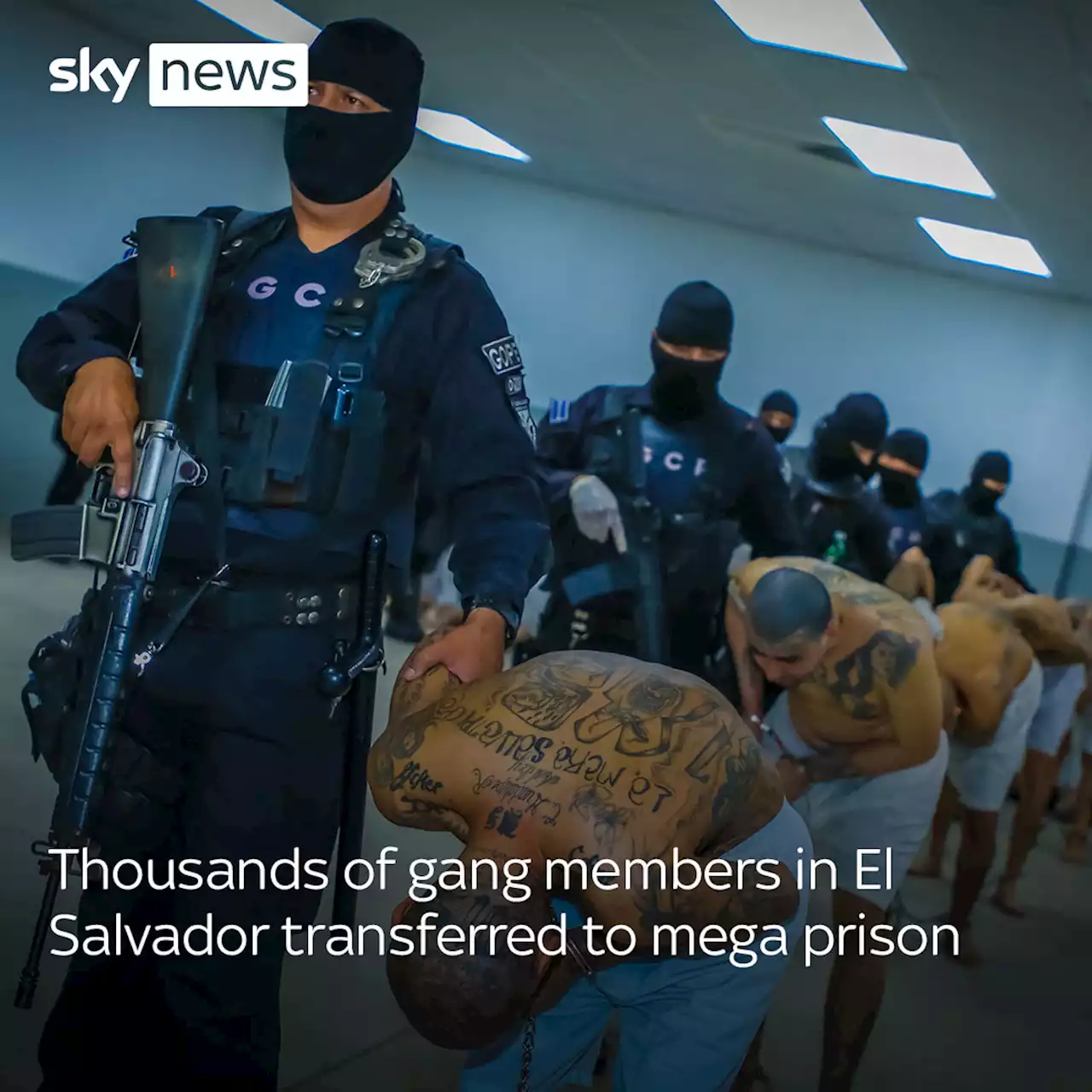 First inmates transferred to El Salvador 'mega prison' in crackdown on gangs