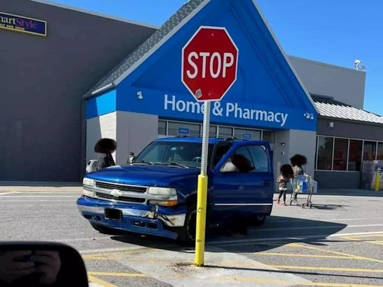 Walmart parking lot pole famous for causing crashes