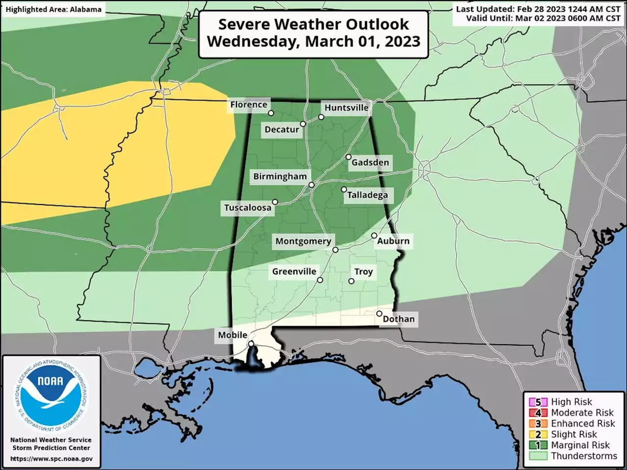 Severe weather possible in Alabama starting Wednesday