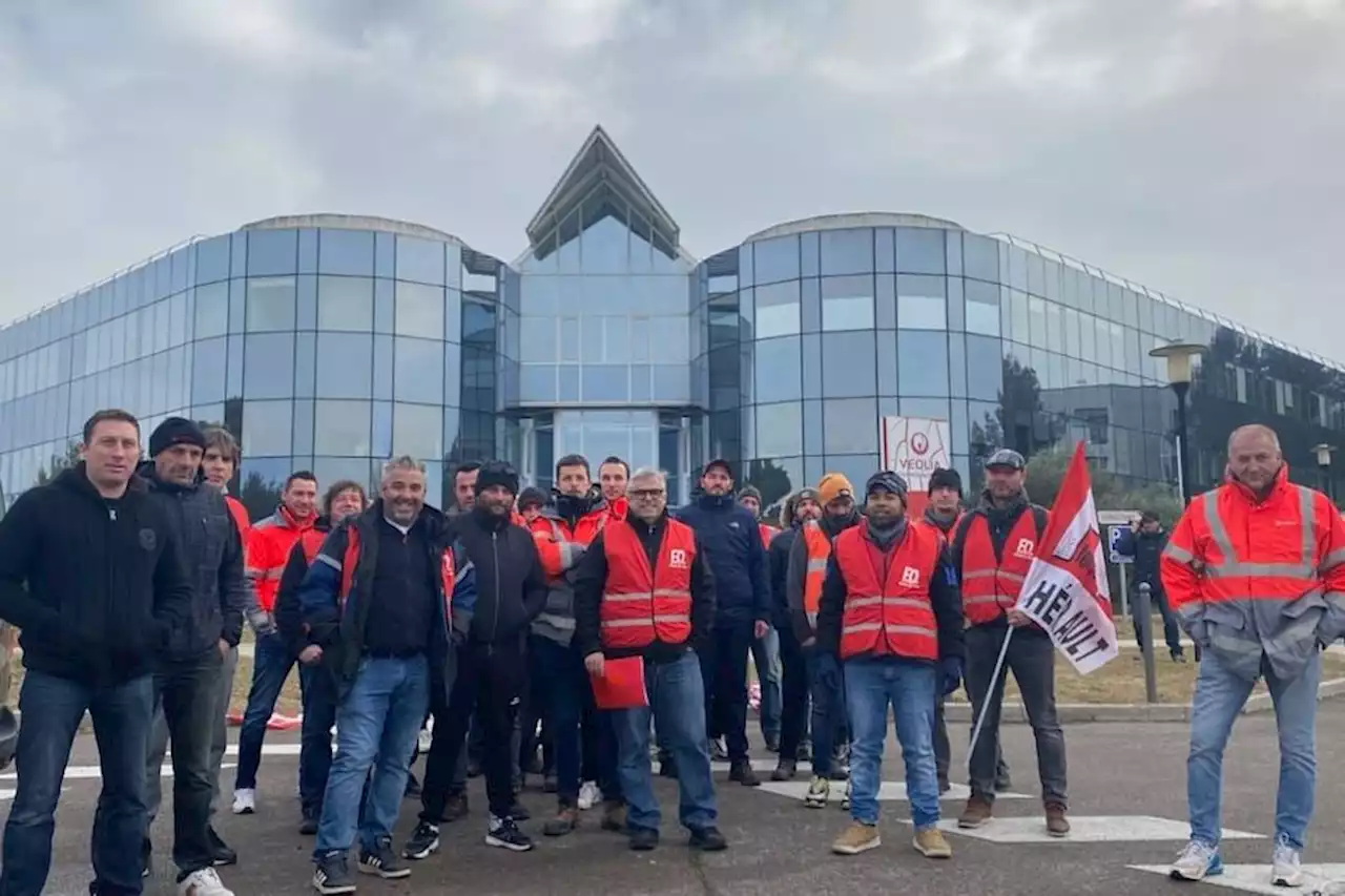 Montpellier : manifestation des salariés de Véolia Eau, en grève pour de meilleurs salaires