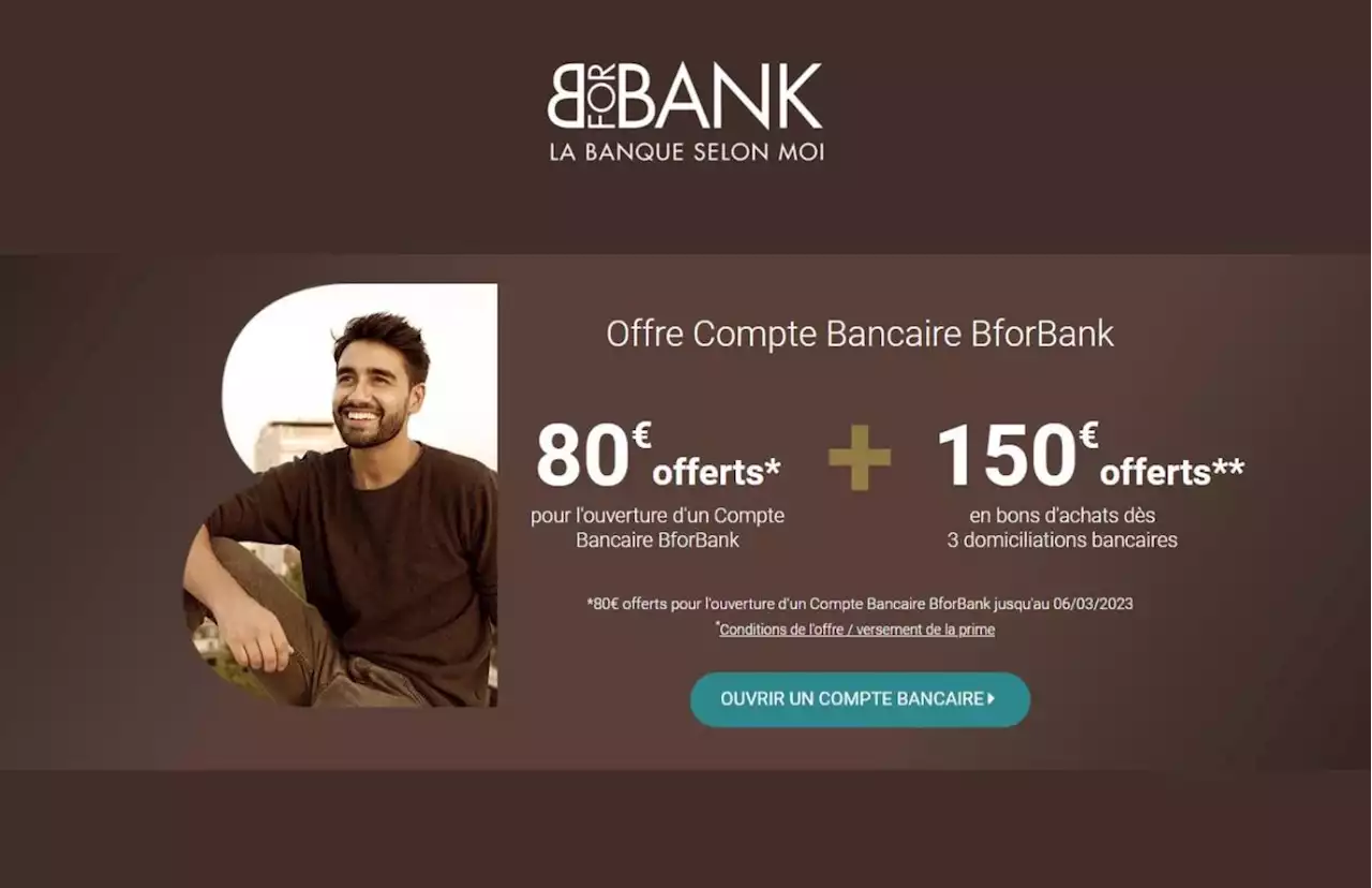 Entre 80 à 230 euros de prime avec cette nouvelle offre de bienvenue offre chez BforBank