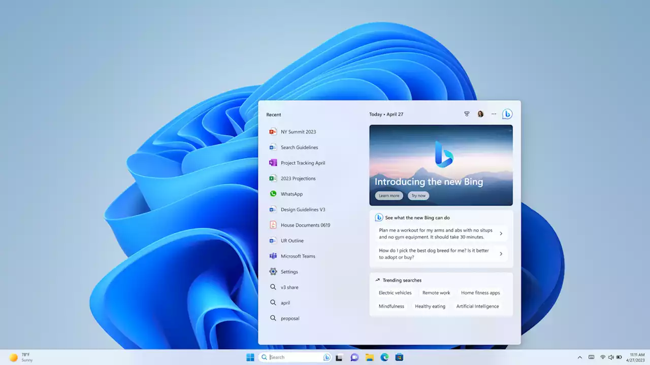 Microsoft Bakes Bing AI Chatbot Right Into the Windows 11 Taskbar