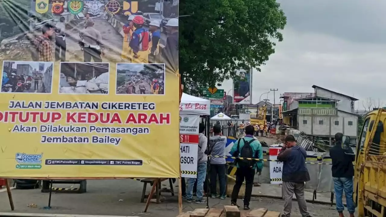 Dibangun Jembatan Darurat di Jalan Ambles, Jalur Bogor-Sukabumi Dialihkan