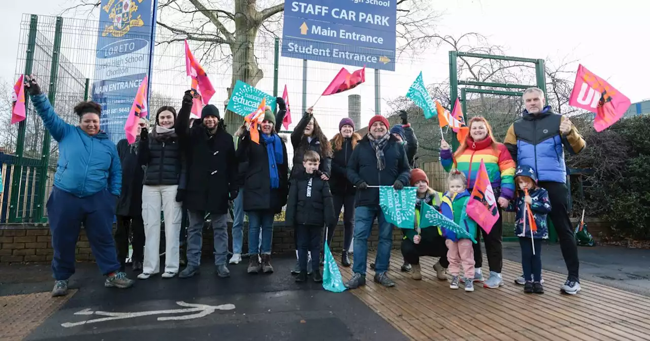 Classrooms close and picket lines form as teachers go on strike