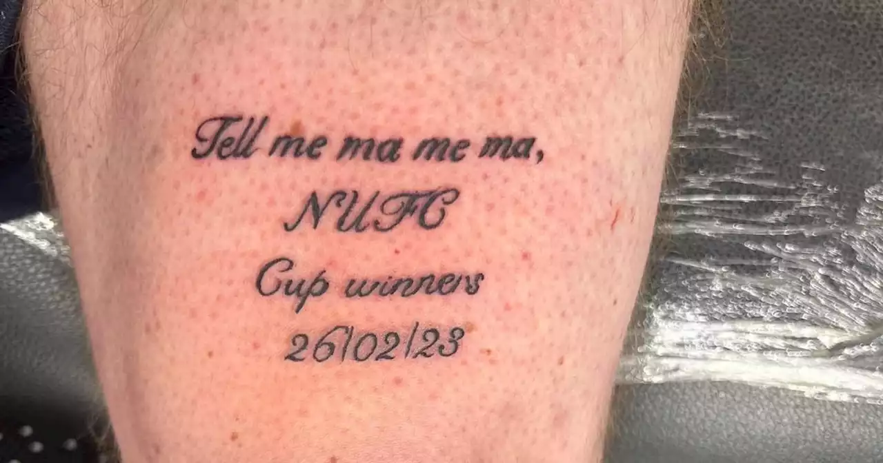 Newcastle fan got 'NUFC cup winners' tattoo BEFORE cup final defeat to Man Utd