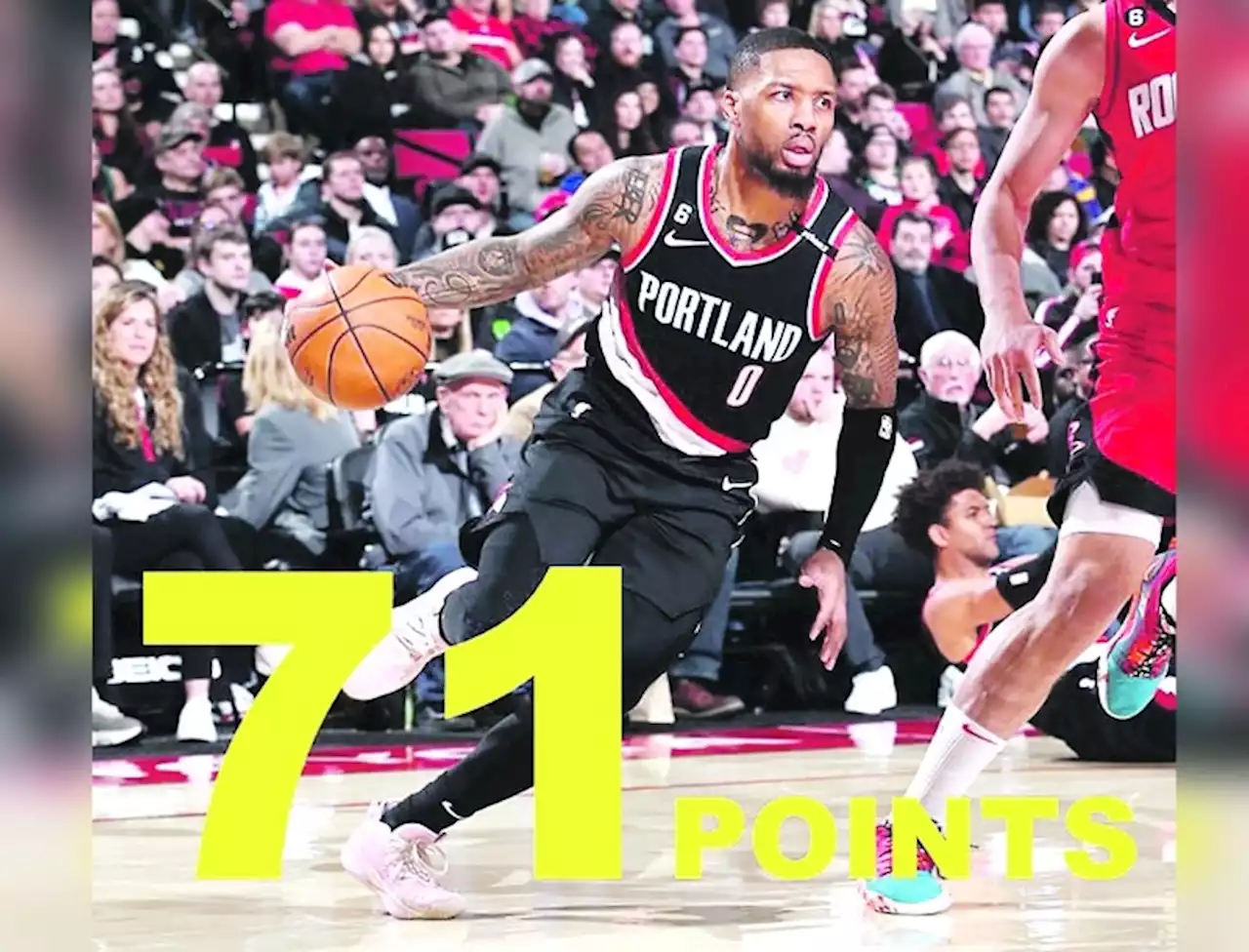 Lillard erupts for 71 points as Blazers crush Rockets