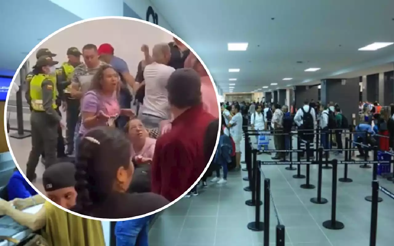 Peleas y discusiones en aeropuerto de Barranquilla por cancelación de vuelos de Viva Air - Pulzo