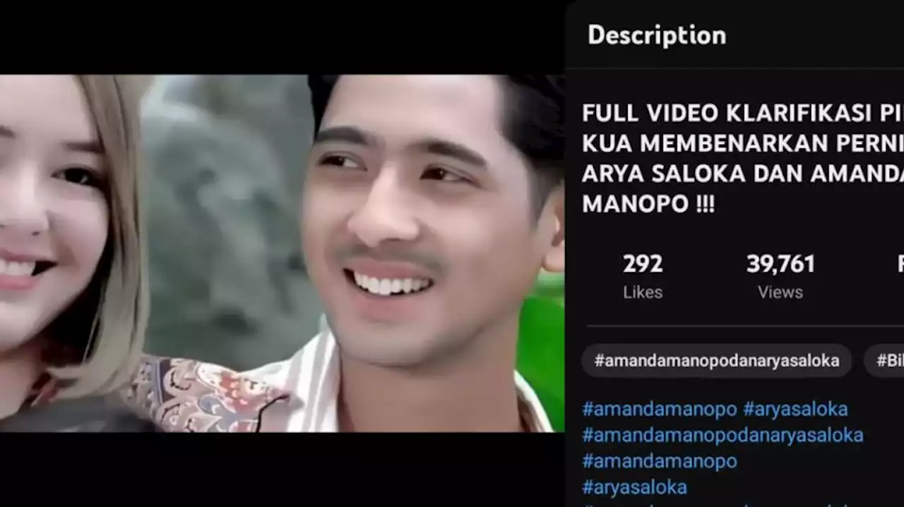 Beredar Video Klarifikasi Pihak KUA Mengenai Pernikahan Amanda Manopo dan Arya Saloka?