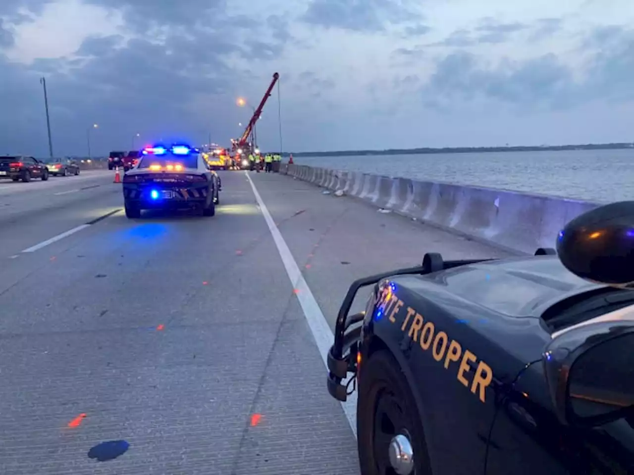 FHP: Car goes over side of Buckman Bridge after it was hit by Road Ranger