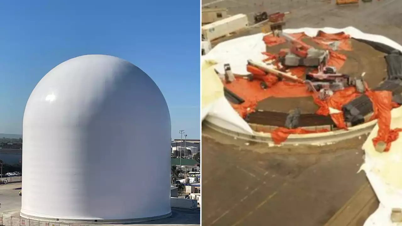 Blow-up 42m dome bursts in Adelaide