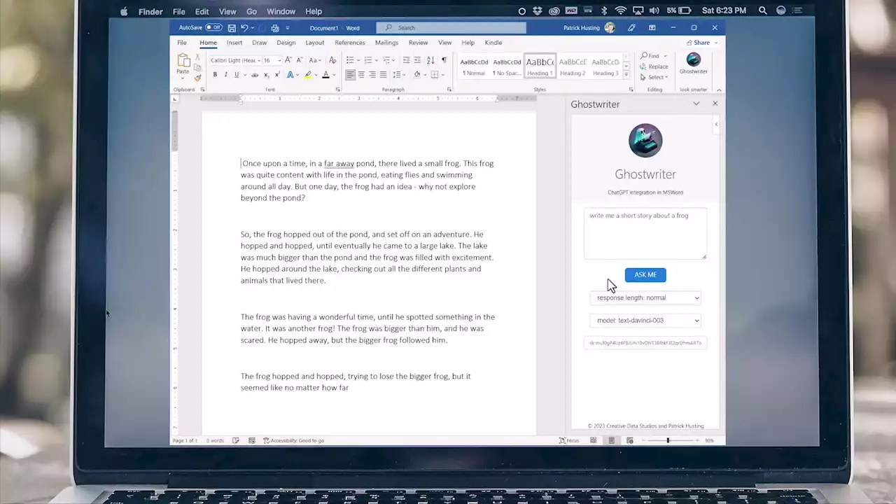 Ghostwriter add-in brings ChatGPT integration to Microsoft Word