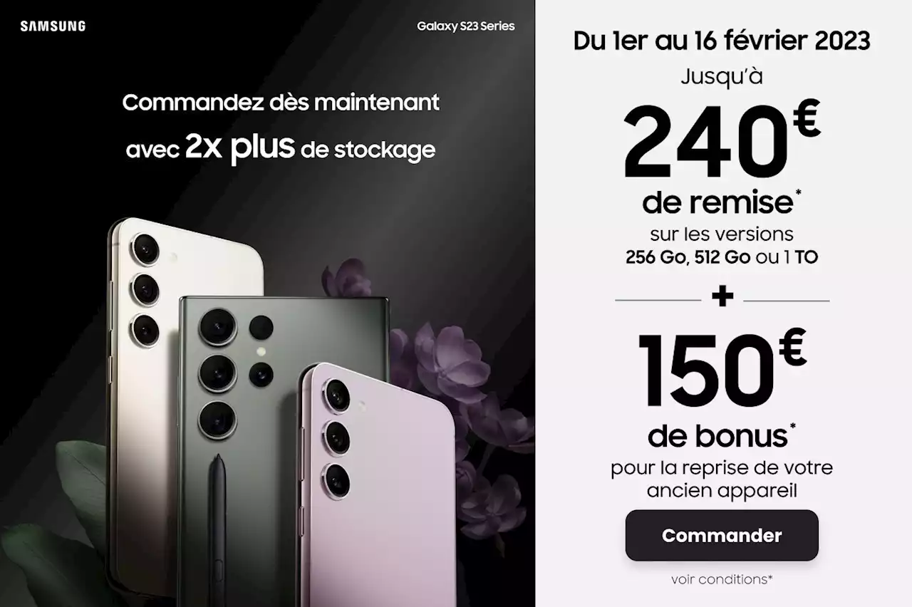 À peine sorti, le Samsung Galaxy S23 est déjà à 299€ (+ 8€/mois) chez SFR