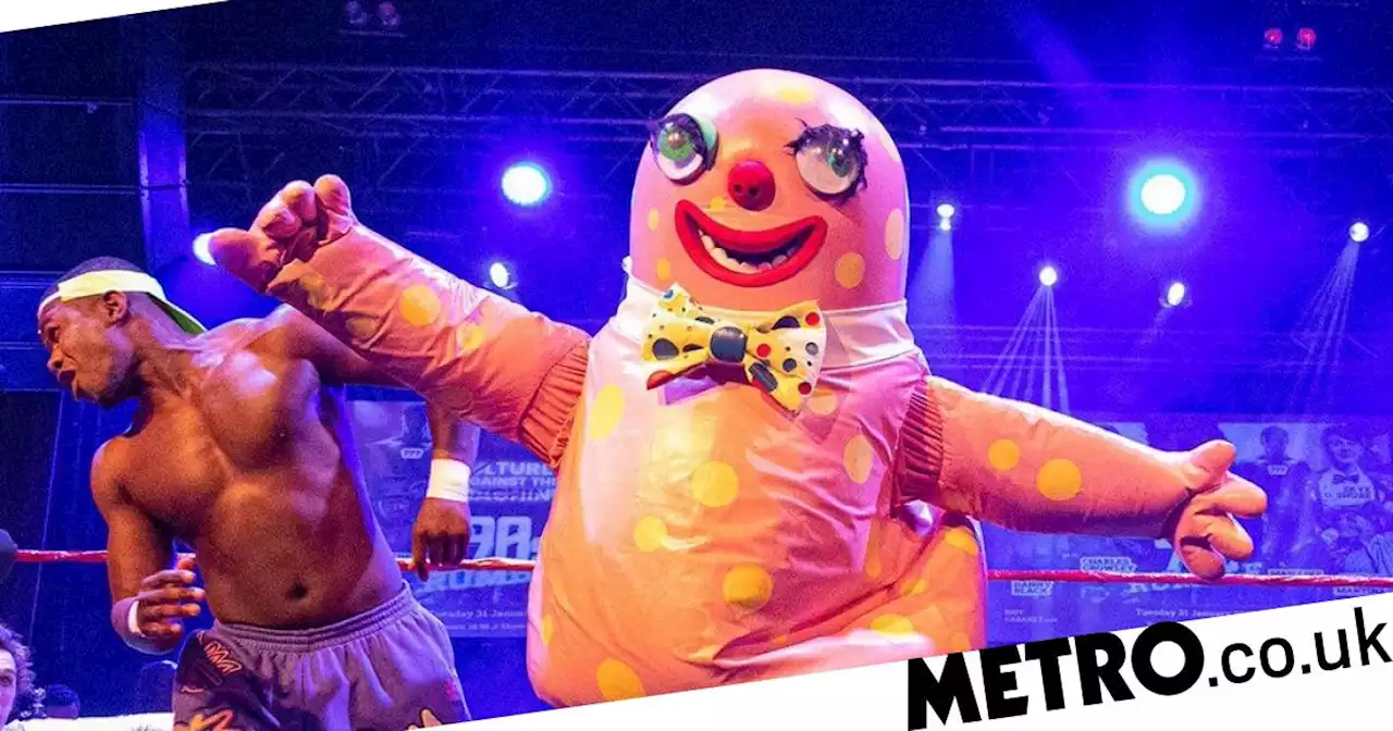 Mr Blobby causes chaos in 90s themed wrestling Rumble and WWE should sign him up