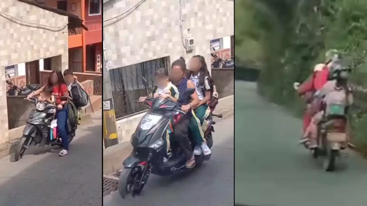 [VIDEO] Grabaron a estos irresponsables andando en una moto con varios niños