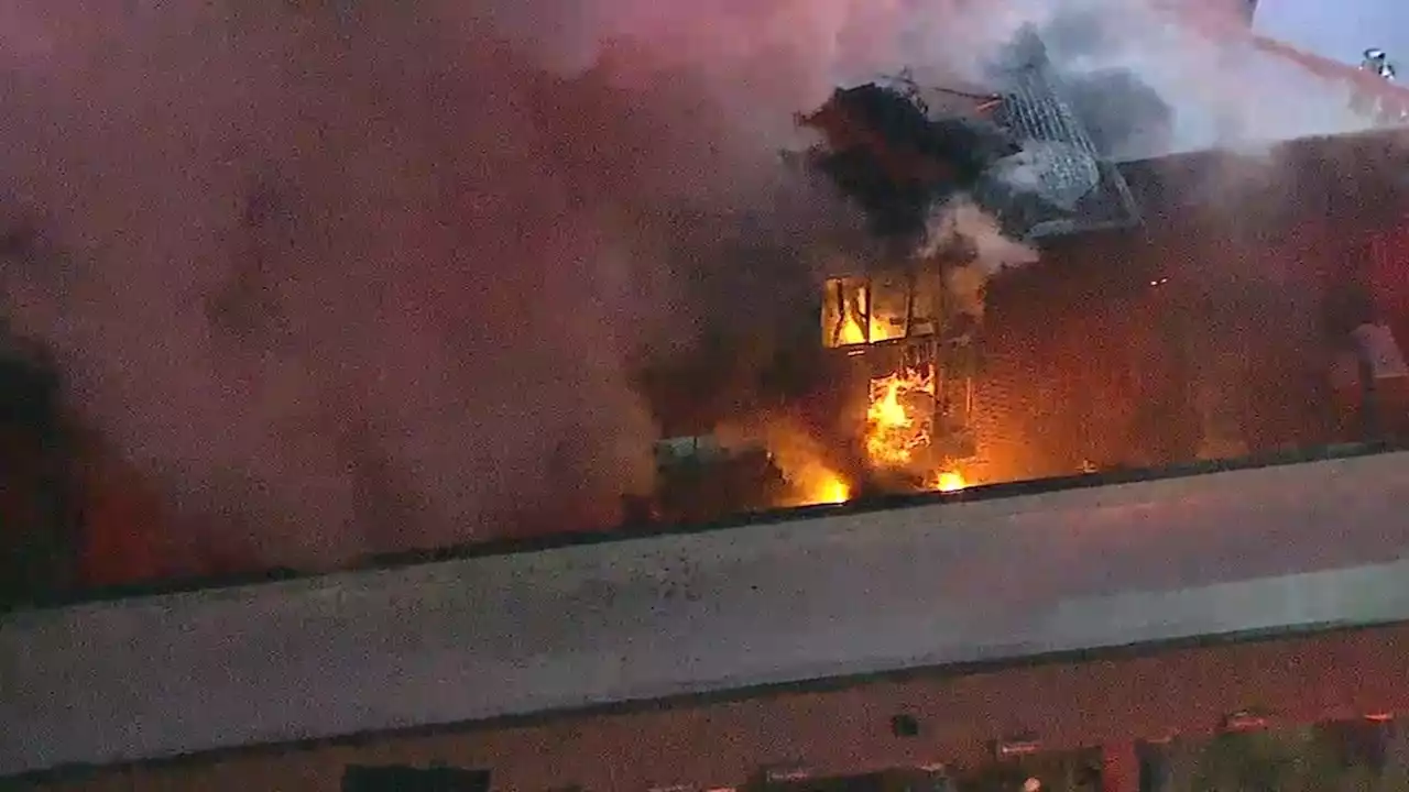 Chase bank, car on fire in suburban Bloomingdale