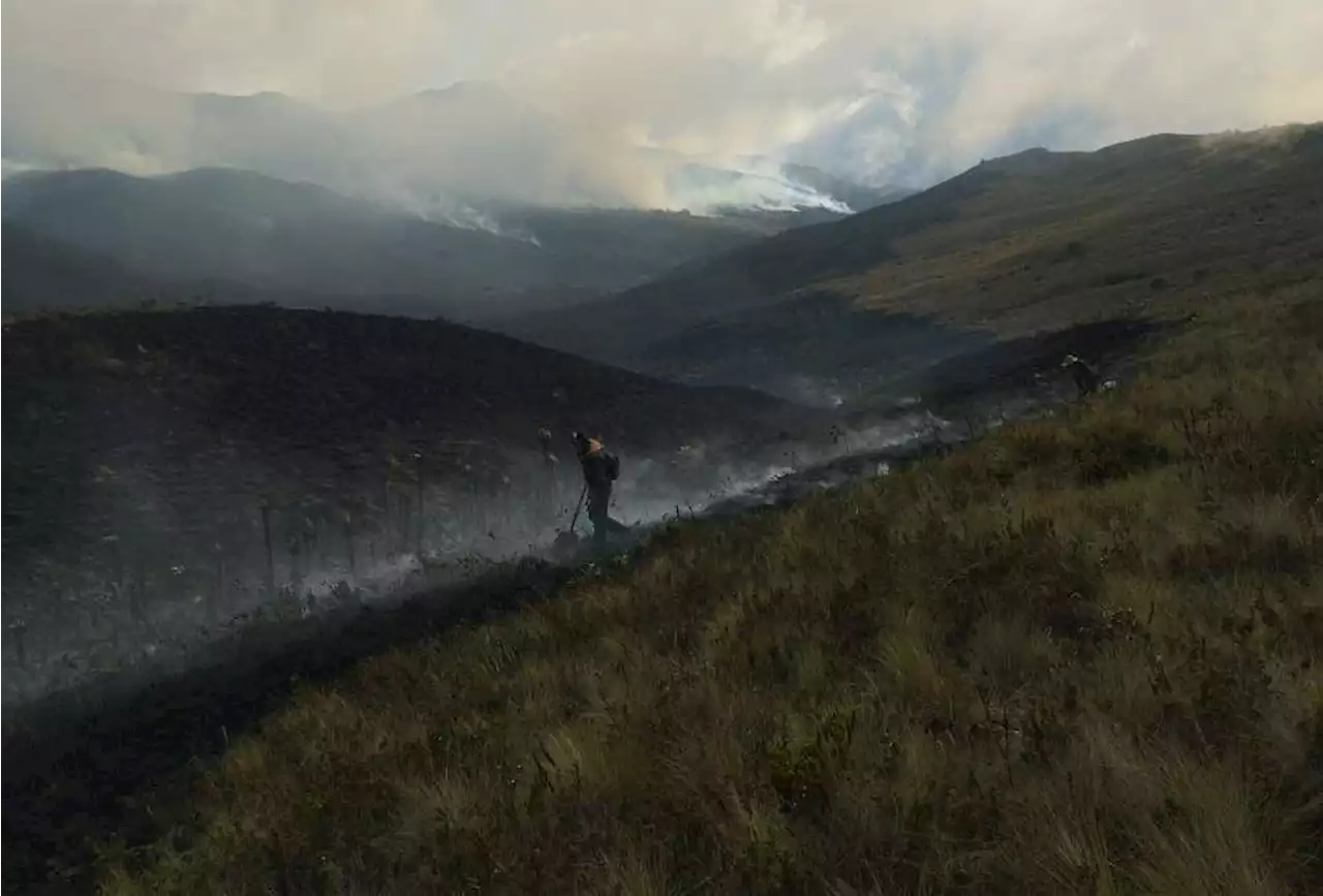 Continúa incendio en páramo de Boyacá: ya son más de 500 hectáreas afectadas