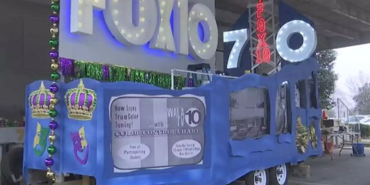 New FOX 10 News Mardi Gras float celebrates WALA 70 years of broadcasting