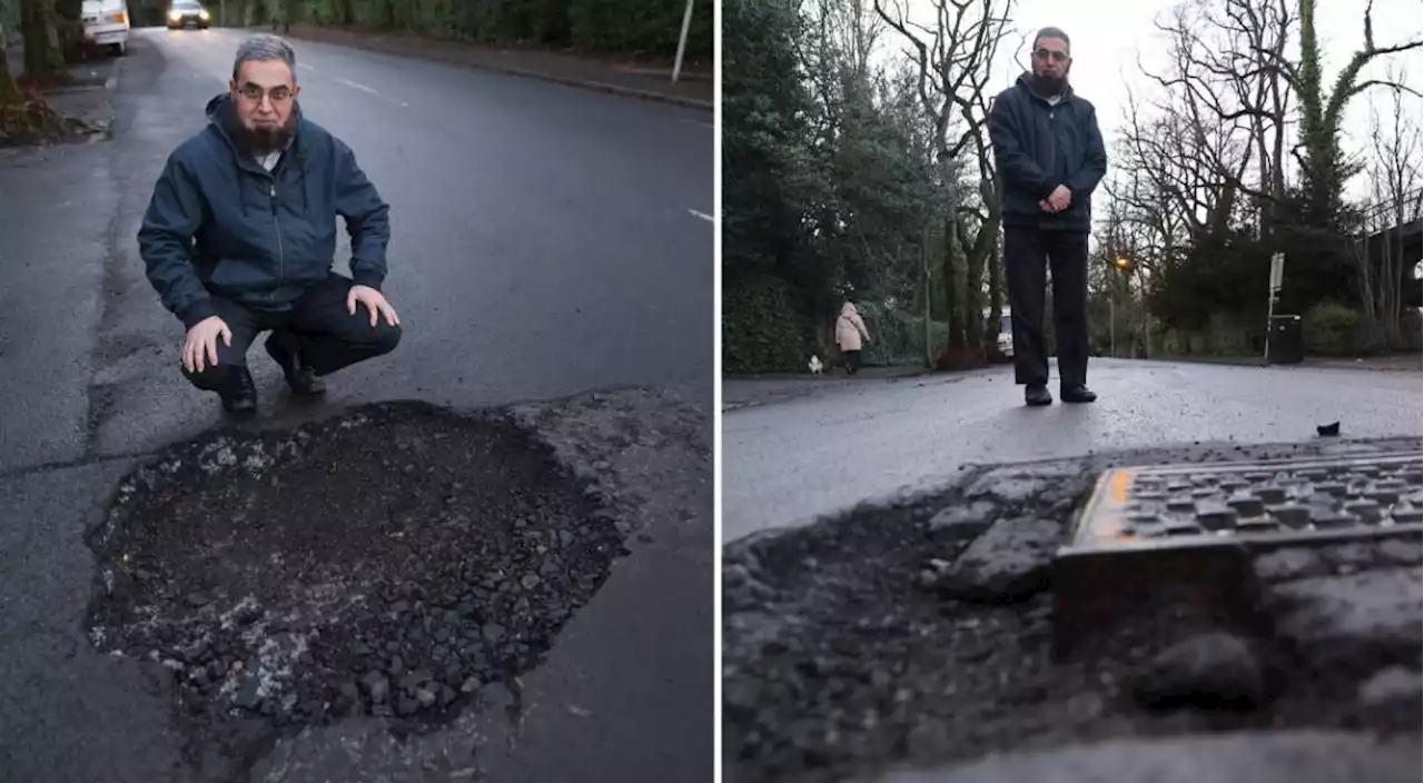 'Not good enough' Angry Glasgow man hits out at pothole repair