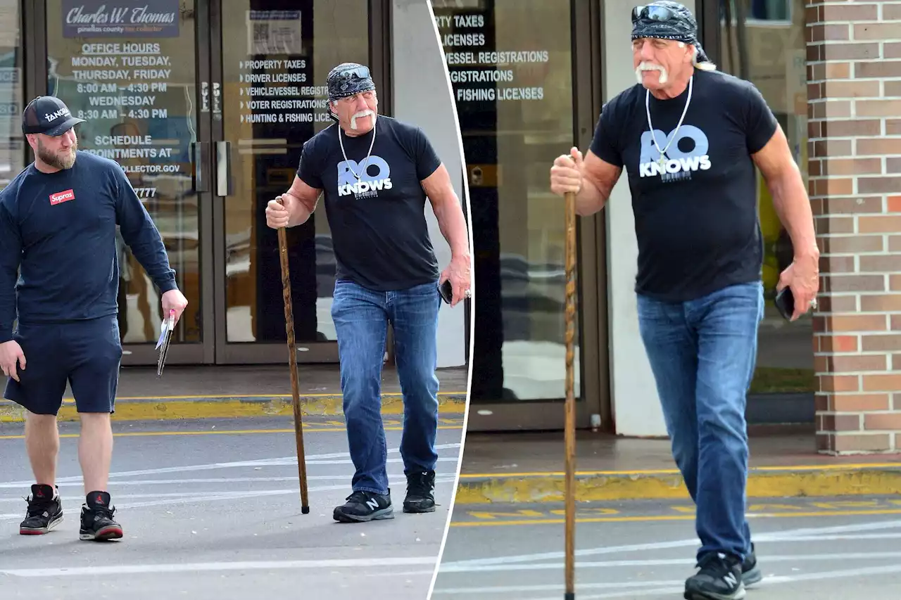 Hulk Hogan spotted walking with cane after wild speculation he was paralyzed