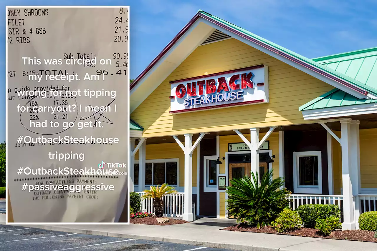 I didn’t tip on my Outback Steakhouse takeout — and got a rude ‘tip’ back