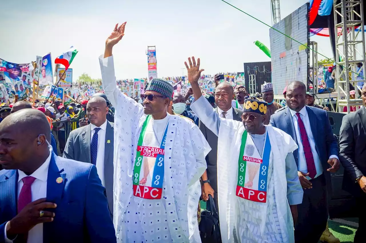 'We would have asked you to remain in power', Tinubu tells Buhari as president joins APC campaign