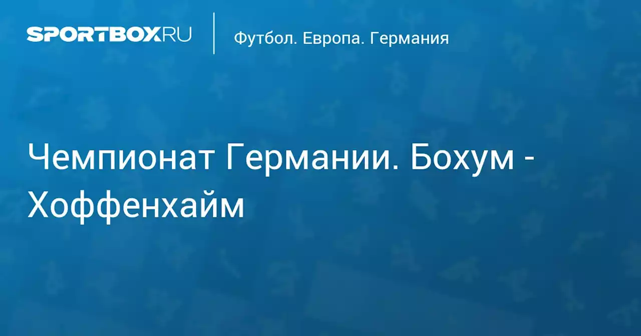 Чемпионат Германии. Бохум - Хоффенхайм
