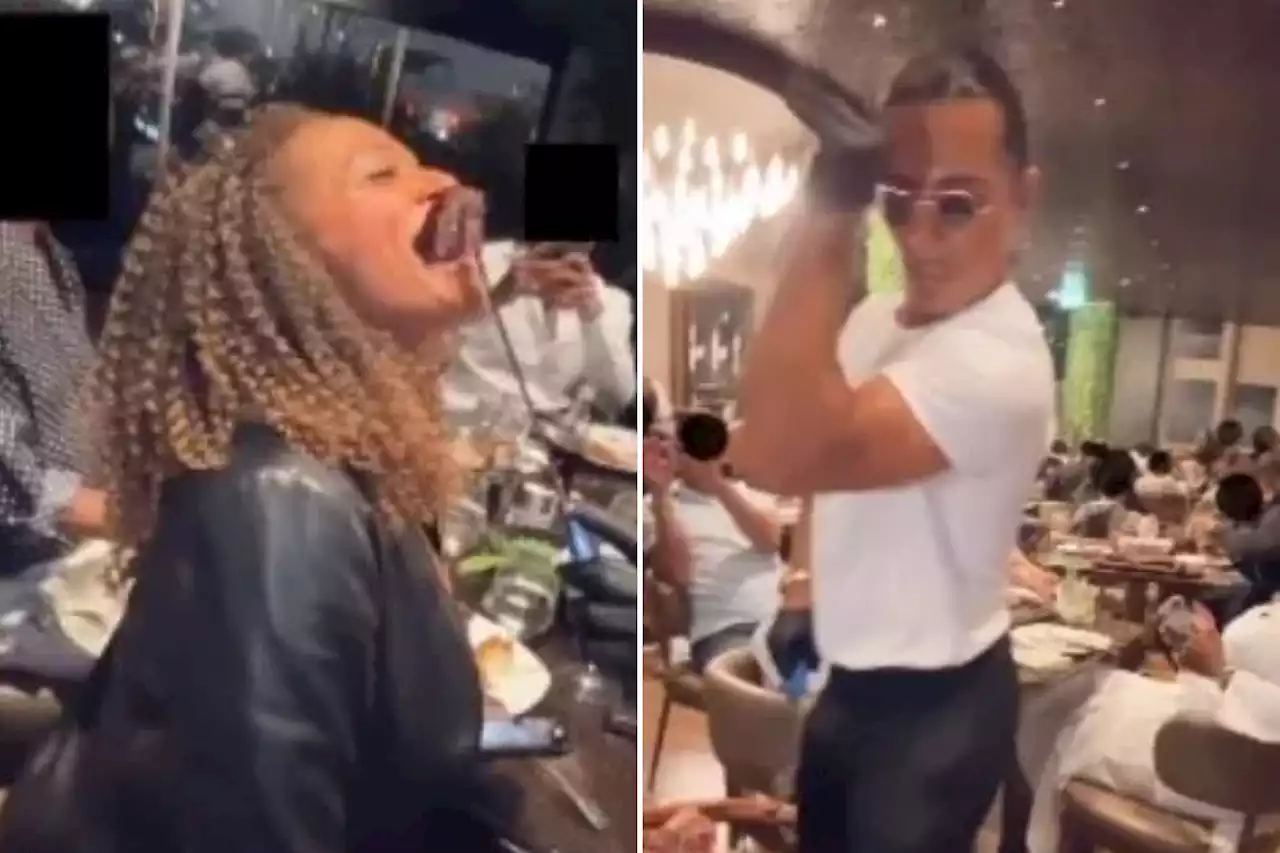 Moment Salt Bae feeds fugitive billionaire ‘fraudster’ on the run in Dubai