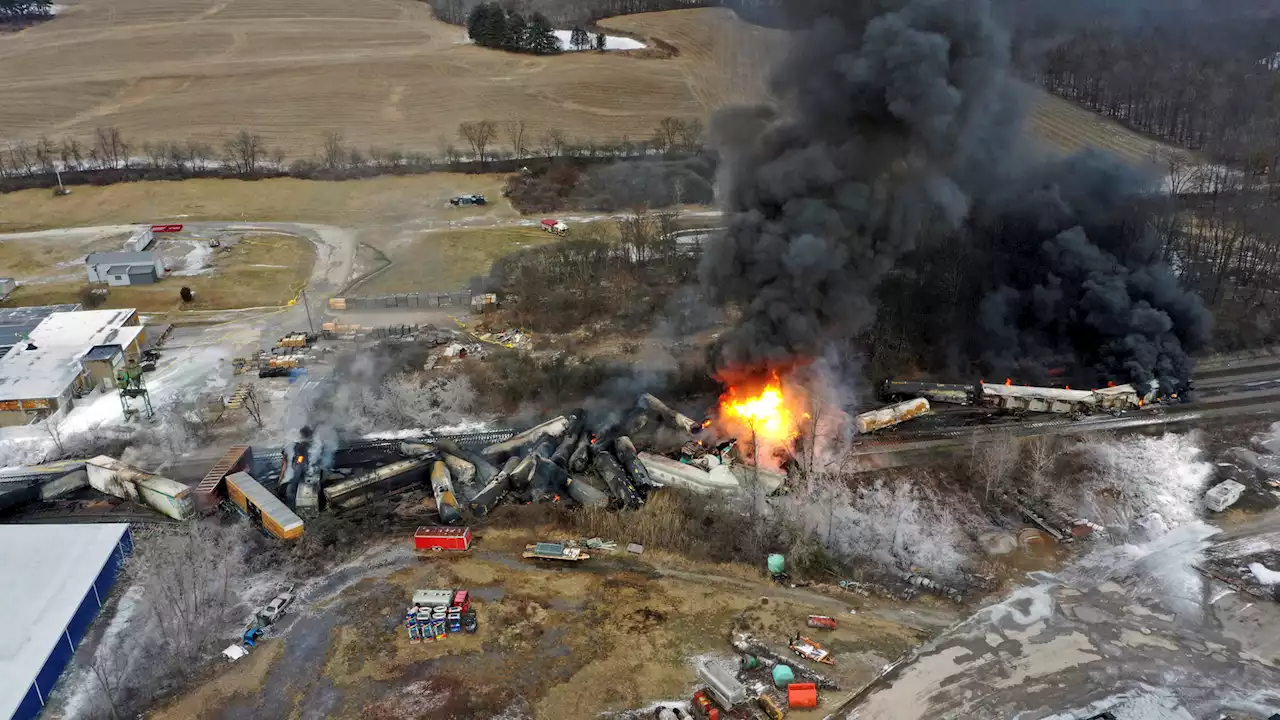 50-car train derailment sparks massive fire, mandatory evacuation order in Ohio