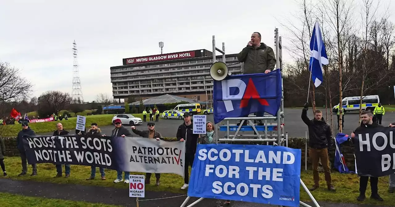 Far right rally at Scots 'asylum seeker hotel' as man reported for 'hate crime'