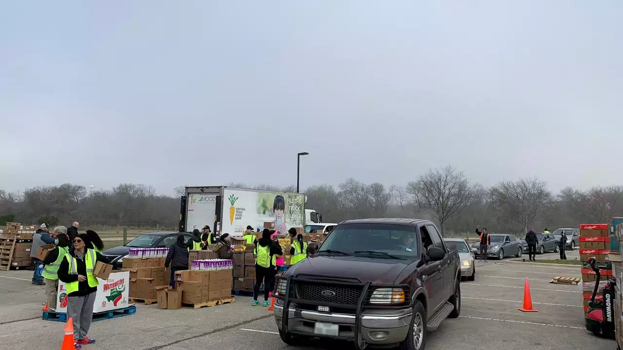 Texas ice storm: Hundreds of cars line up for Central Texas Food Bank distribution