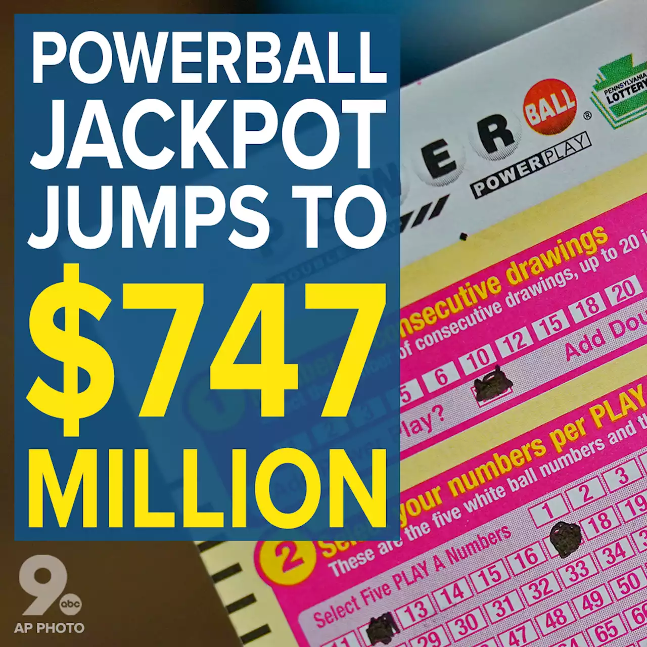 Powerball jackpot grows to $747 million after no winner