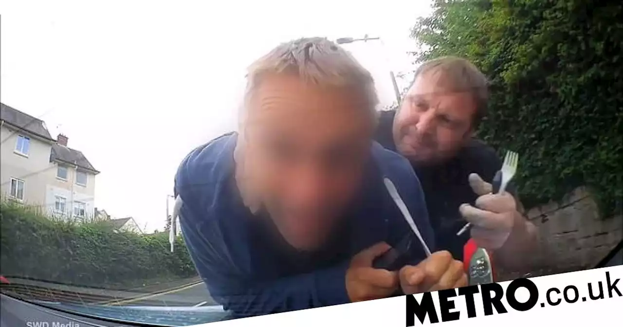 Van driver armed with plastic fork put man in headlock in fit of road rage