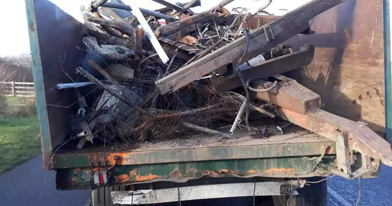 Police stop van with large 'unsecure load' driving on major route