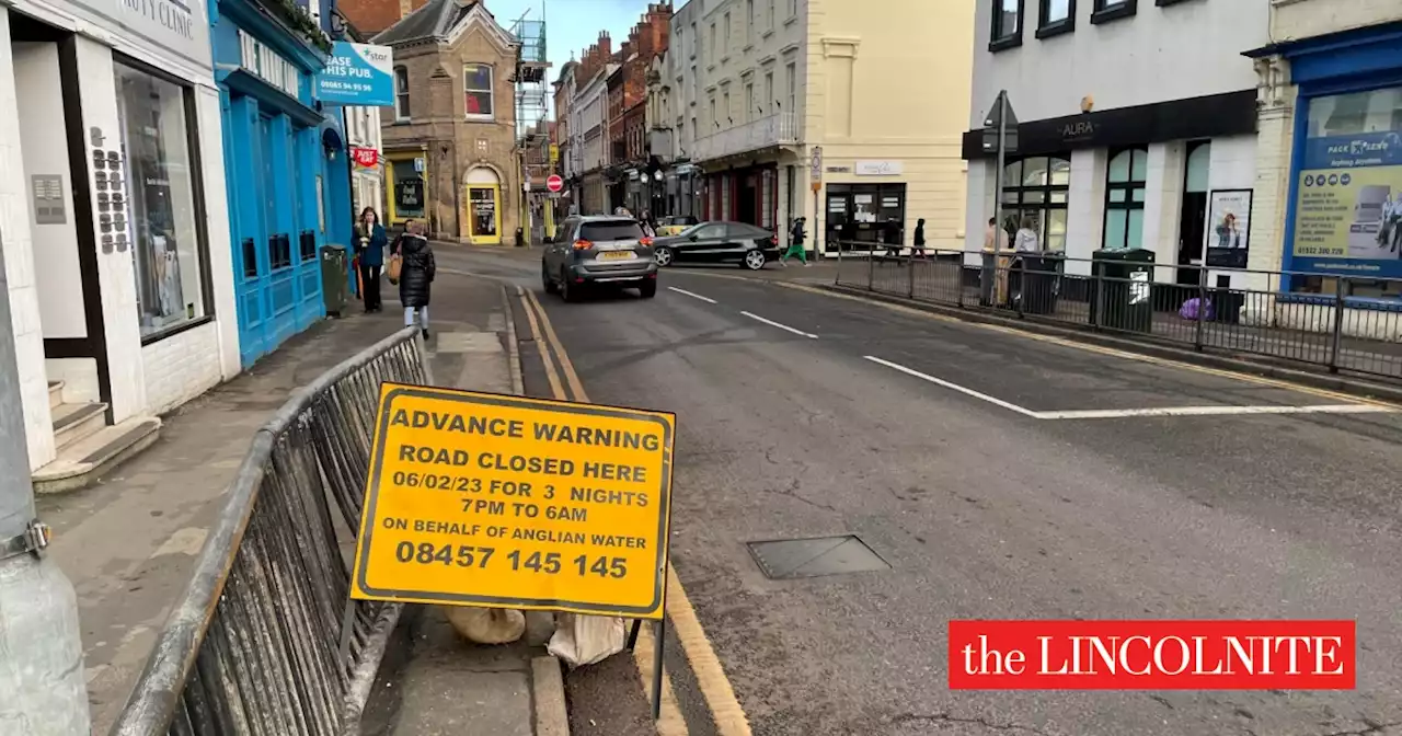 Overnight road closure in Lincoln for Anglian Water works