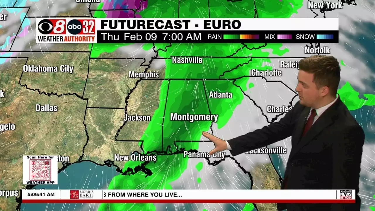 Sunshine Filled Monday; Midweek Storm Threat - Alabama News