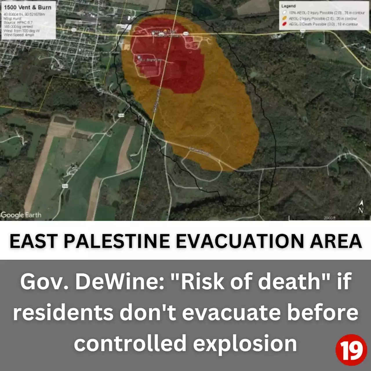 ‘Risk of death’ if residents do not evacuate in East Palestine before controlled explosion, DeWine says