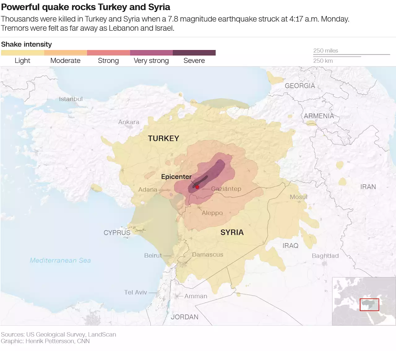 Multiple countries felt the impact of the powerful earthquake on Monday. Here's a look