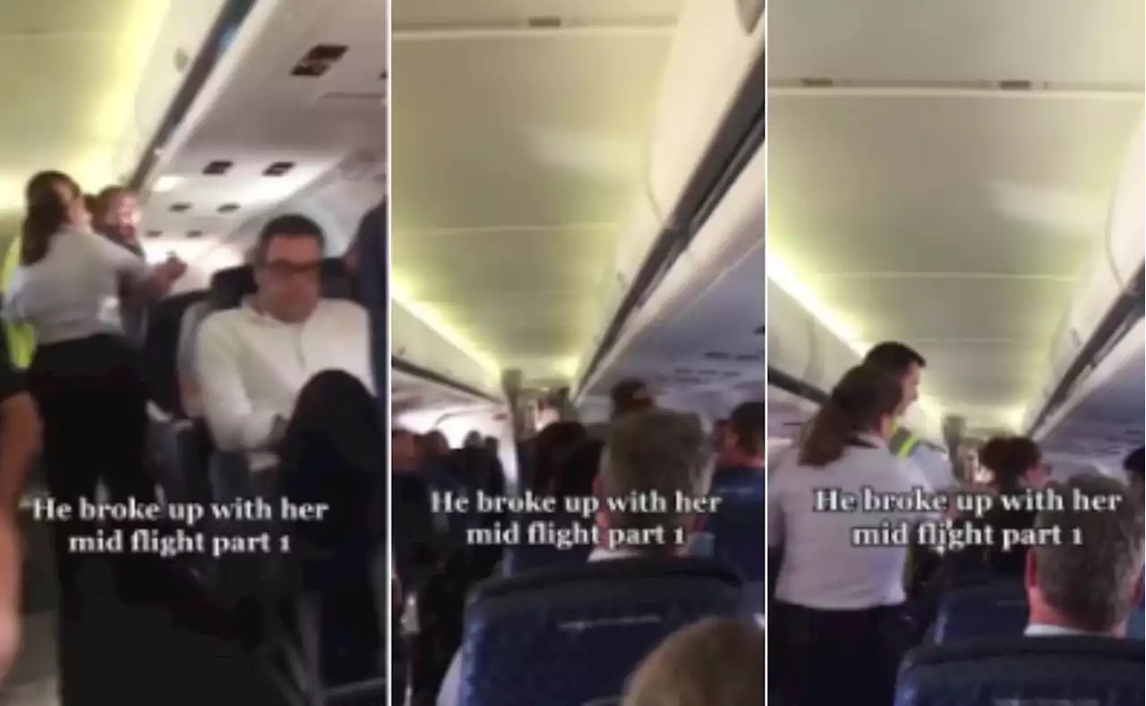 TikTok: Hombre rompe con su pareja en pleno vuelo y ella explota de ira