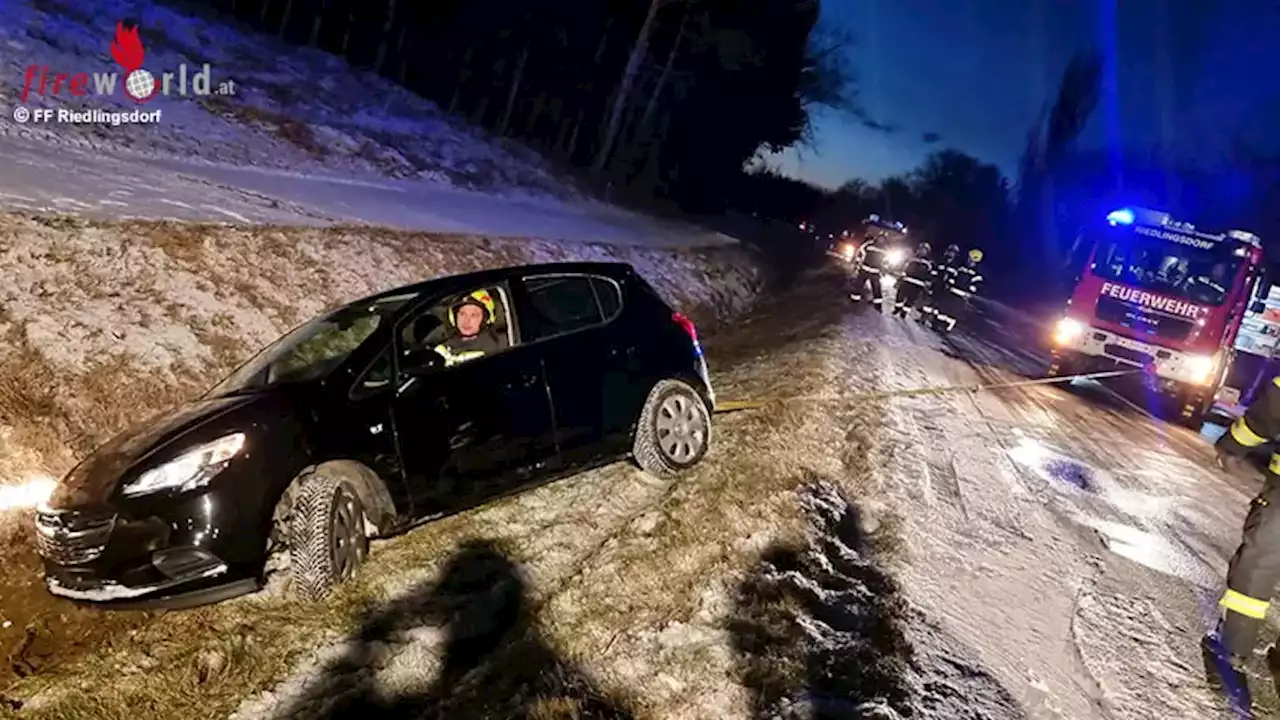 Bgld: Bergungseinsatz nach frühmorgendlichen Pkw-Unfall auf B 63 in Riedlingsdorf