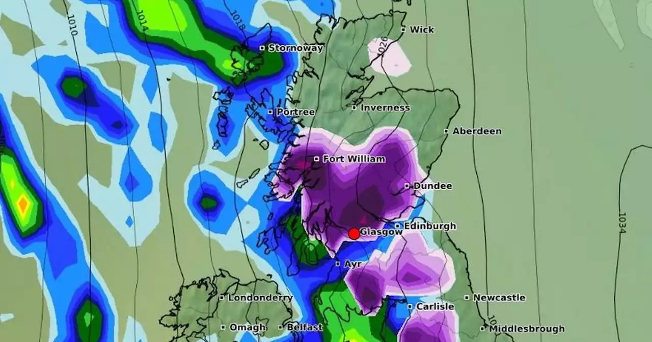 Glasgow weather map as heavy snowfall forecast across the city next week