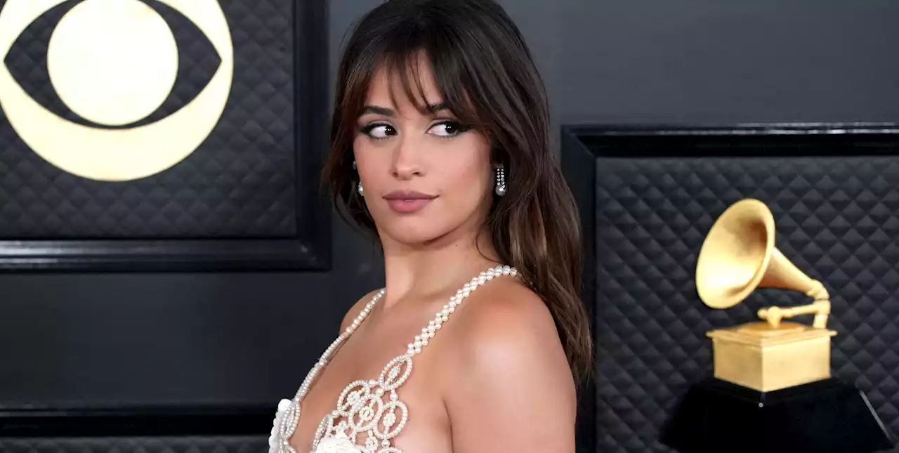 Camila Cabello’s Grammys Look Includes a Pearl Bra with Rose Appliqués