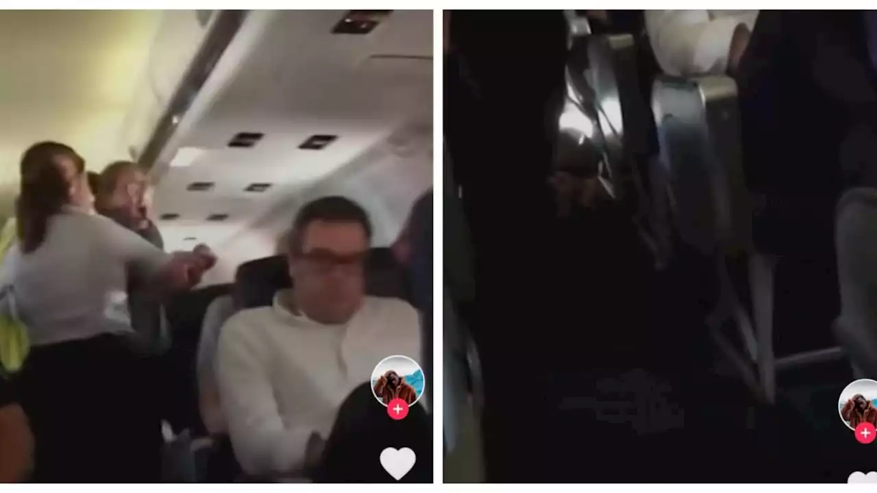 (VIDEO) Mujer explota en un avión luego de que su pareja la terminó en pleno vuelo