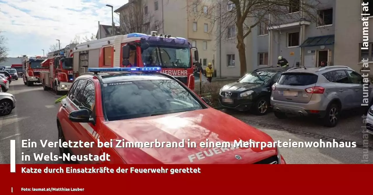 Ein Verletzter bei Zimmerbrand in einem Mehrparteienwohnhaus in Wels-Neustadt | laumat|at