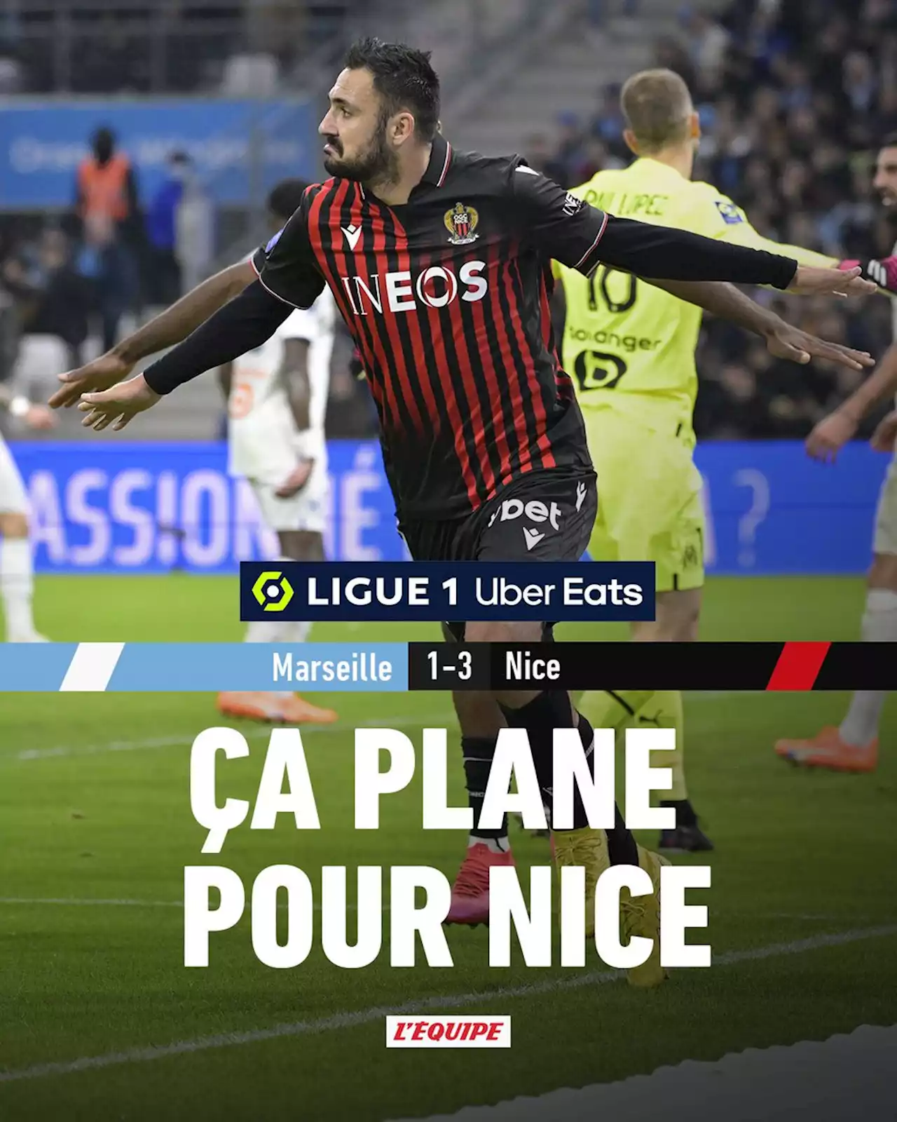 L'OM tombe face à Nice et laisse le PSG s'échapper