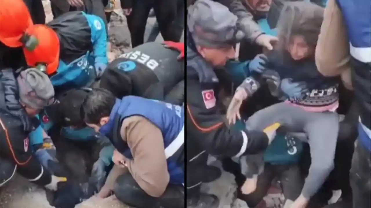 [VIDEO] Dramático rescate de una niña debajo de los escombros en Turquía