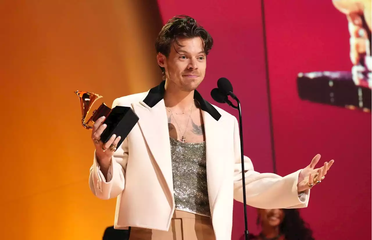 A Shocked Harry Styles Wins Album of The Year At The Grammys